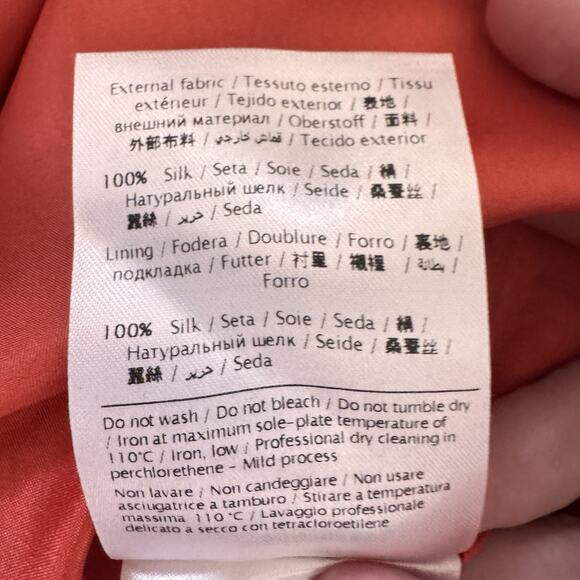 Valentino Silk Shirt Dress Red Floral Print Size IT 38 / US 2 NWT Made in Italy - Picture 15 of 15